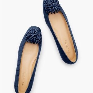 New TALBOTS STELLA POM POM FLATS - EMBOSSED CROC